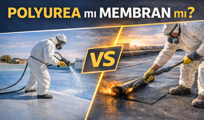 Read more about the article Polyurea Su Yalıtımı mı Membran mı? Teras ve Çatı İçin Maliyet–Ömür–Bakım Karşılaştırması