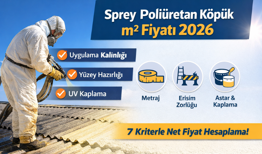 Read more about the article Sprey Poliüretan Köpük m² Fiyatı 2026: Fiyatı Belirleyen 7 Kriter (Kalınlık, Yüzey, Metraj, Erişim, Astar, UV Kaplama)